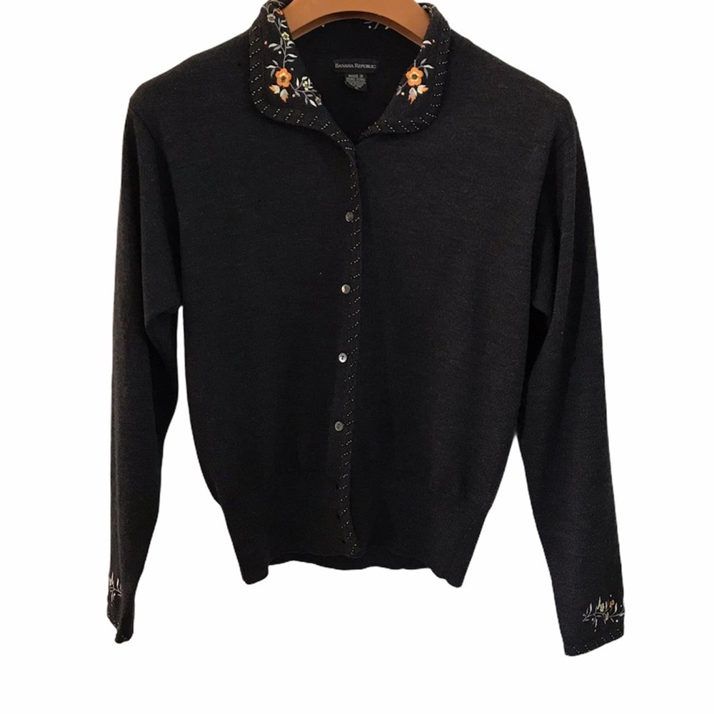 Banana Republic Embroidered Cardigan Vintage